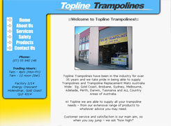 Topline Trampolines - web design and web hosting by Broadnet servicing Gold Coast and Brisbane