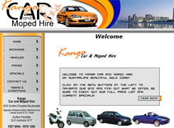 Kanga Car Hire - website designed and hosted by Broadnet